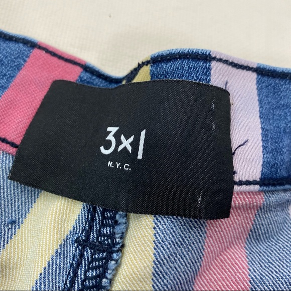 3x1 Anthropologie Dustin Striped Demin Shorts - Picture 2 of 10